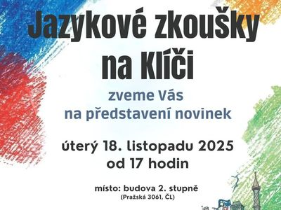 Jazykové zkoušky na Klíči - novinky