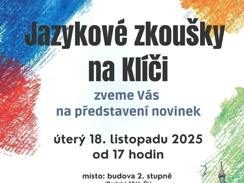 Jazykové zkoušky na Klíči - novinky