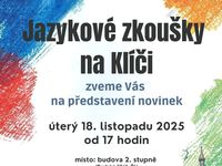 Jazykové zkoušky na Klíči - novinky